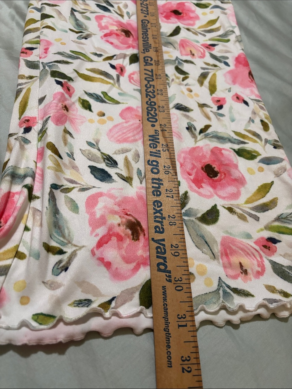 Floral Pink Cotton Blend Women's Pajama Top and Bottom Set - Picture 6 of 10